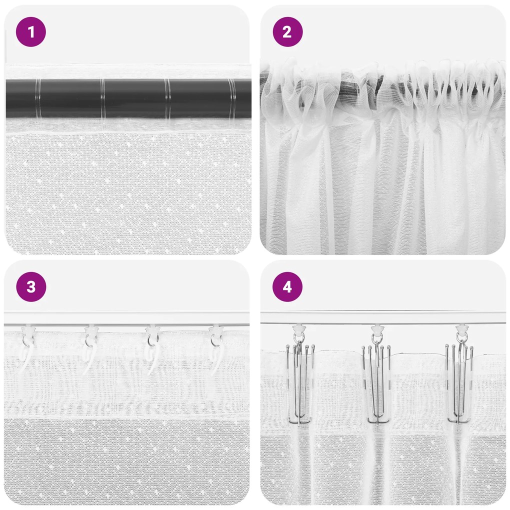 Cortina de Renda com cortinas Floral Branco 900 x 100 cm Poliéster