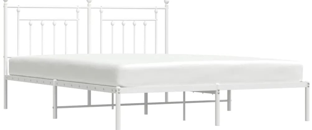 Estrutura de cama com cabeceira 180x200 cm metal branco