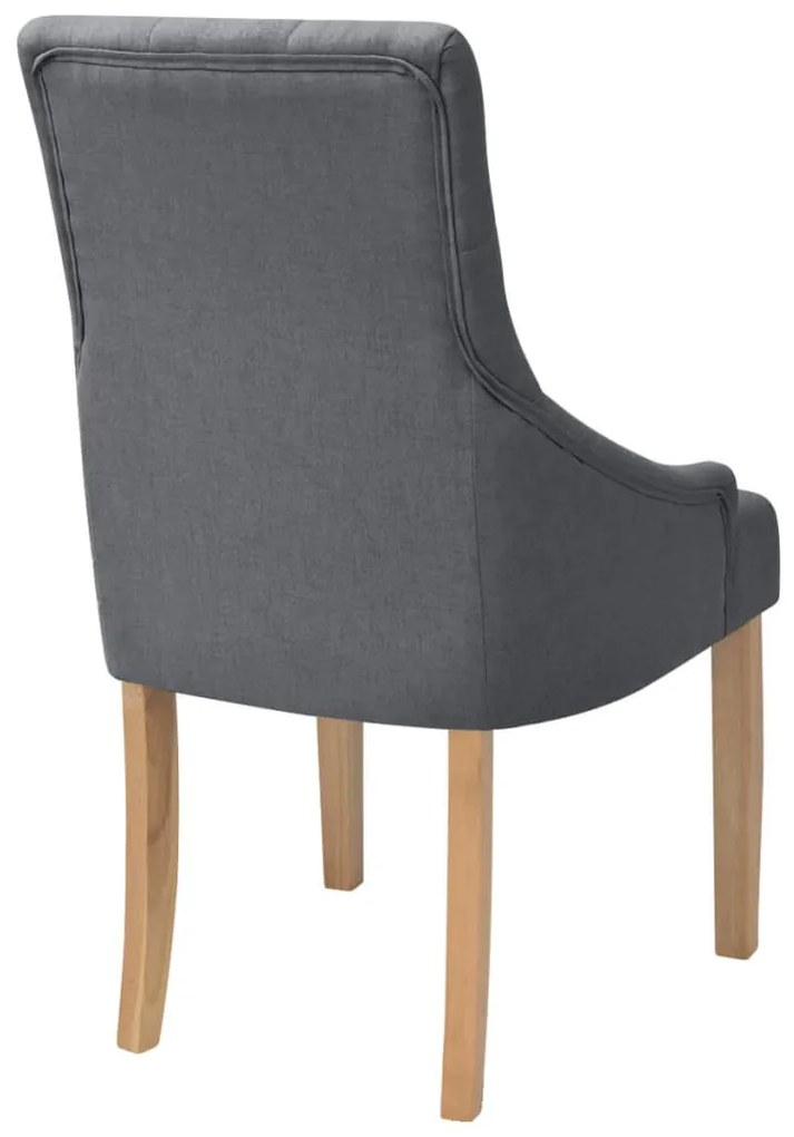 Cadeiras de jantar 4 pcs tecido cinzento-escuro