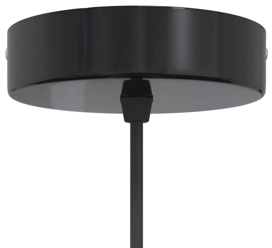 Candeeiro suspenso regulável altura E27 preto brilhante Ø22cm