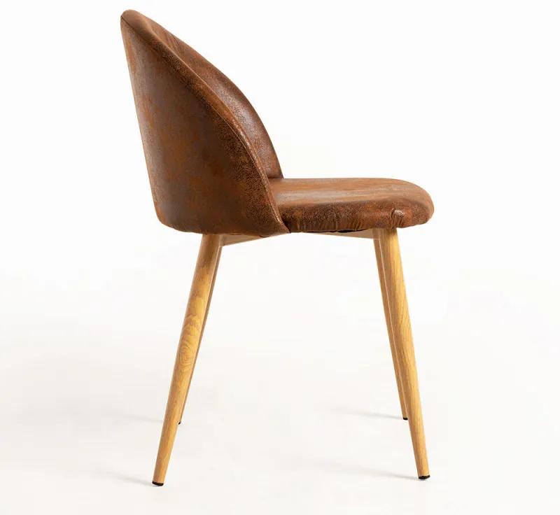 Cadeira Vint Couro Sintético - Marrom Vintage