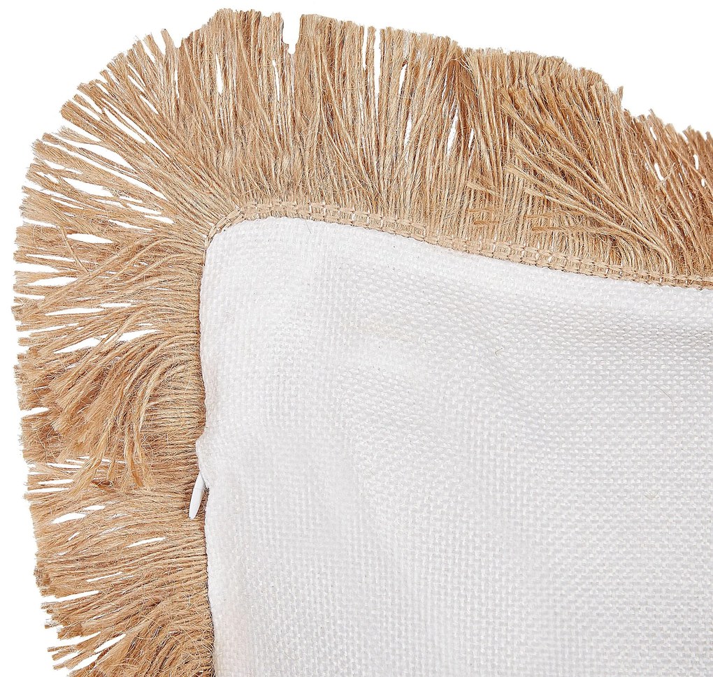 Almofada decorativa creme e preta 45 x 45 cm GERANIUM Beliani