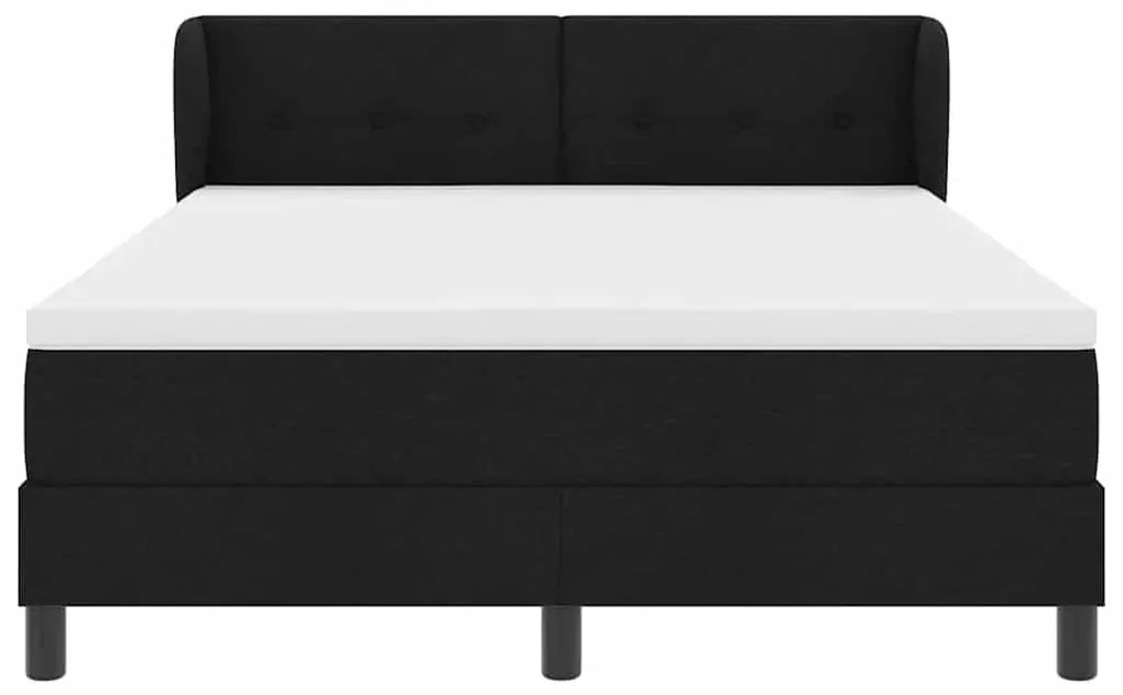 Cama Box Spring vidaXL com Colchão Preto 140x200 cm Tecido