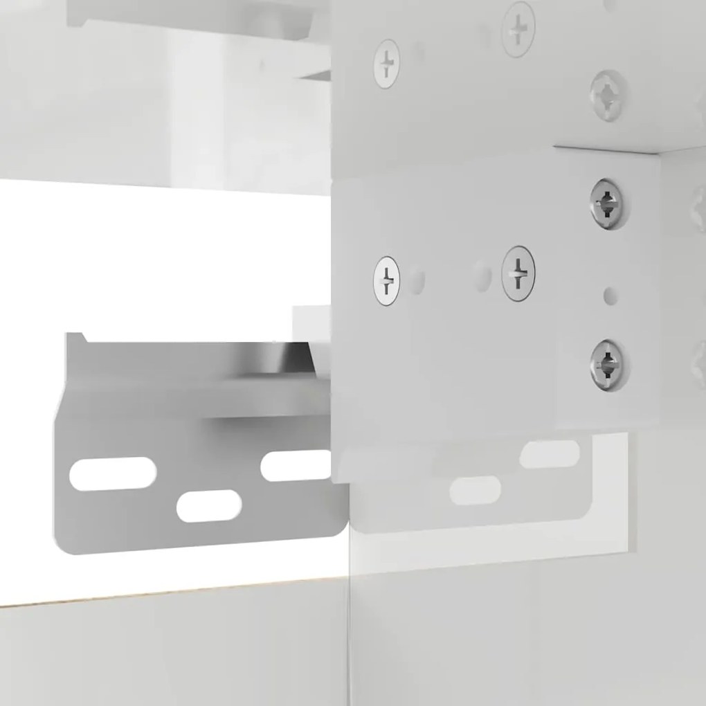Móvel de TV de parede 2 pcs 30,5x30x30 cm branco brilhante