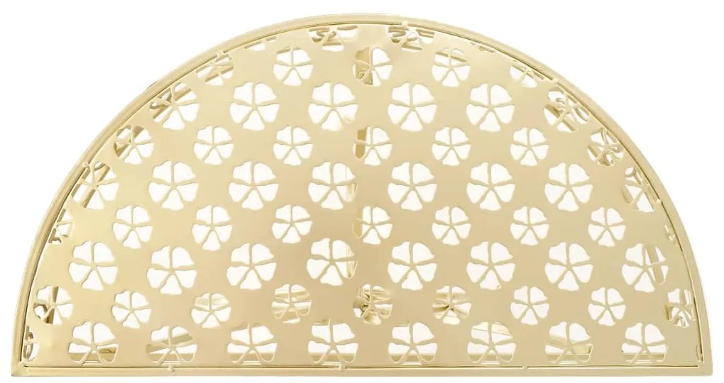 Mesa de apoio vintage semicircular metal 72x36x74 cm dourado