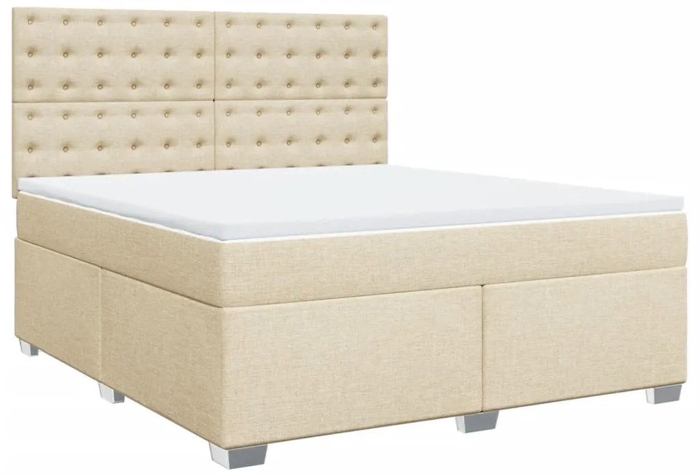 Cama com molas/colchão 180x200 cm tecido cor creme