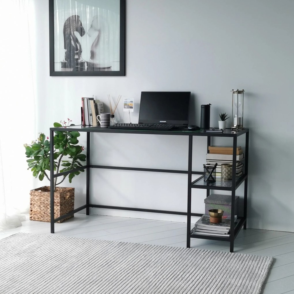 Secretária Master – Preto Fumado – 130 cm x 75 cm x 60 cm