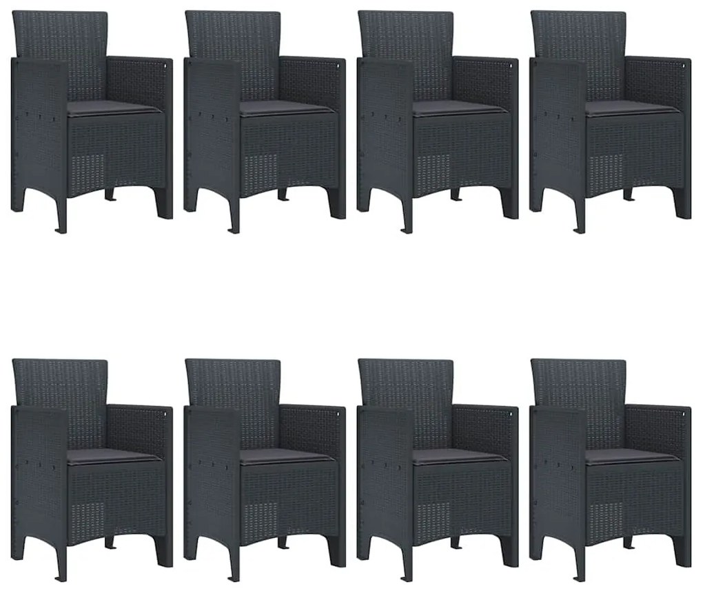 Conjunto de Jantar para Jardim 9 pcs Antracite Polipropileno