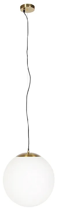 Candeeiro suspenso inteligente escandinavo dourado com vidro opalino 40cm incl. WiFi A60 - Ball 40