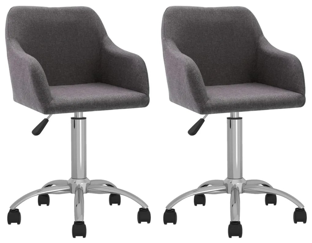 vidaXL Cadeiras de jantar giratórias 2 pcs tecido cinzento-acastanhado