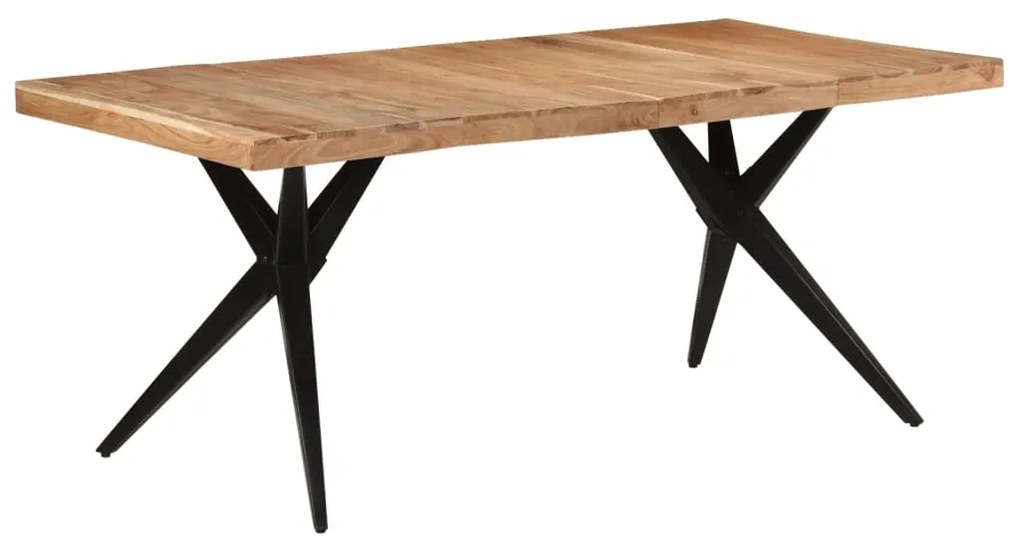 Mesa de jantar 180x90x77 cm madeira de acácia maciça preto