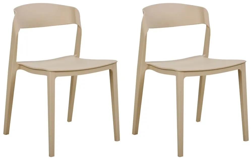 Conjunto de 2 cadeiras de jantar creme SOMERS Beliani