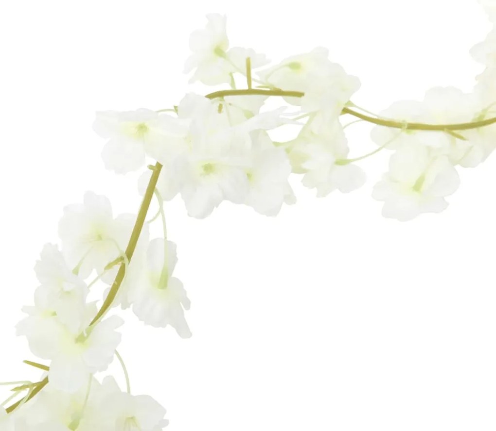 Grinaldas de flores de Natal 6 pcs 180 cm branco