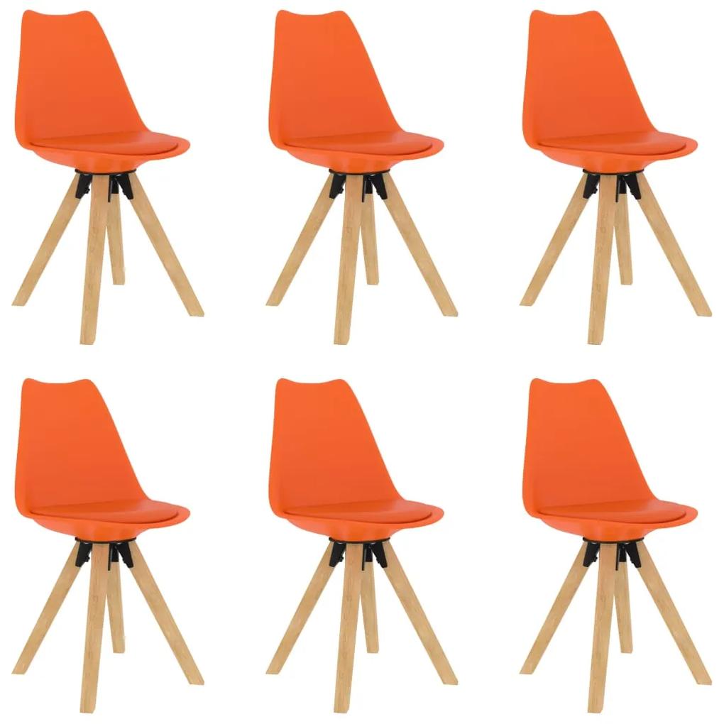 3057559 vidaXL Cadeiras de jantar 6 pcs cor de laranja