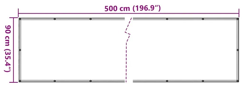 Tela privacidade p/ varanda aspeto plantas 500x90 cm PVC verde