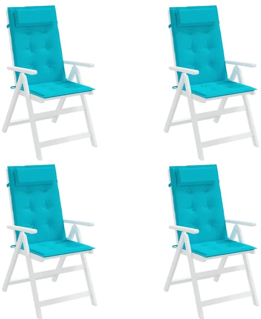 Almofadões cadeira de encosto alto 4 pcs tecido oxford turquesa