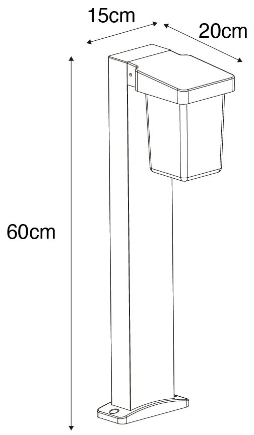 Candeeiro de pé exterior moderno preto 60 cm IP54 - Chimay Moderno