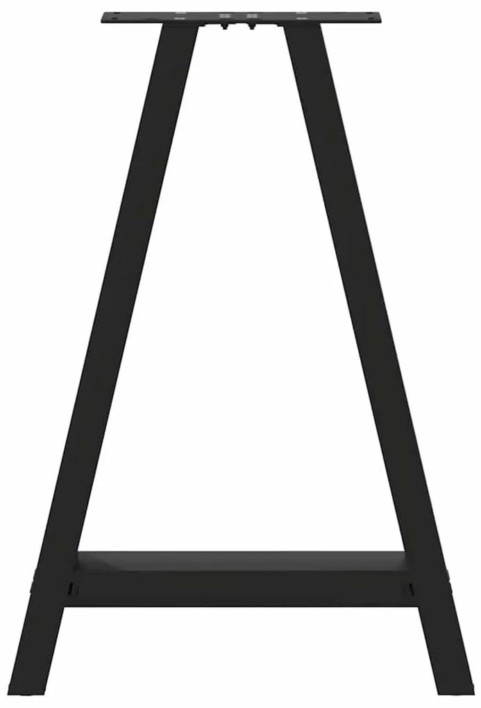 Pés para mesa de jantar em formato A, 2 peças, preto, 60x(72-73) cm, a