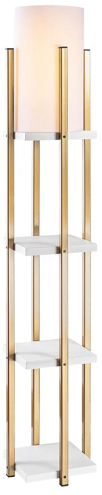 Candeeiro de Pé 7119 – Branco e Dourado – 25 x 25 x 130 cm