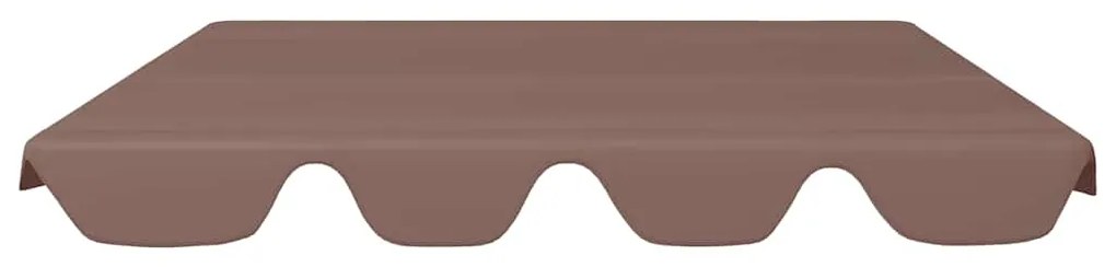Toldo suplente p/ baloiço de jardim 150/130x105/70 cm castanho