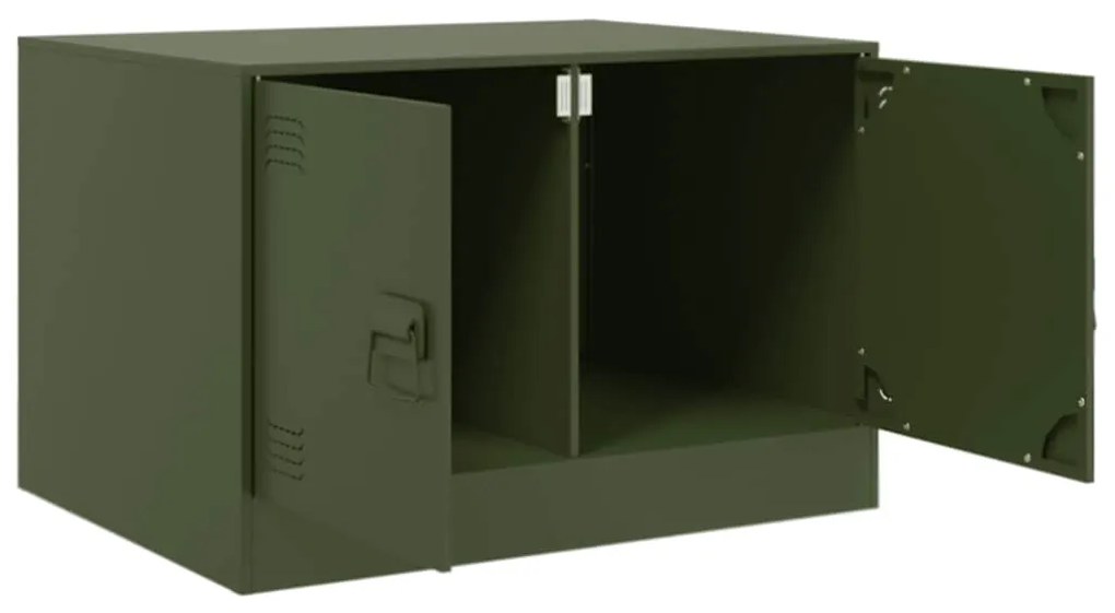 Mesa de centro 67x50x44 cm aço verde azeitona