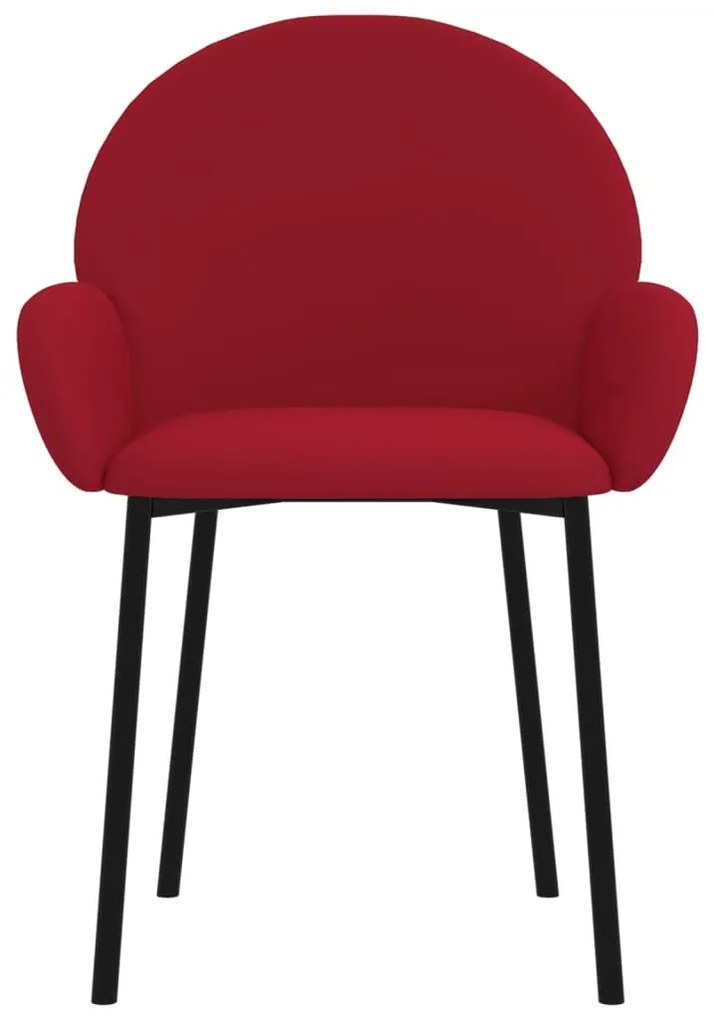 Cadeiras de jantar 2 pcs veludo vermelho tinto