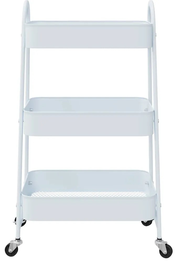 Carrinho de arrumação com 3 níveis 42x41,5x77 cm aço branco
