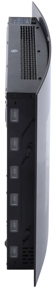 Lareira Elétrica Suspensa/Parede - Preto - 65x11,4x52 cm - Vidro Tempe