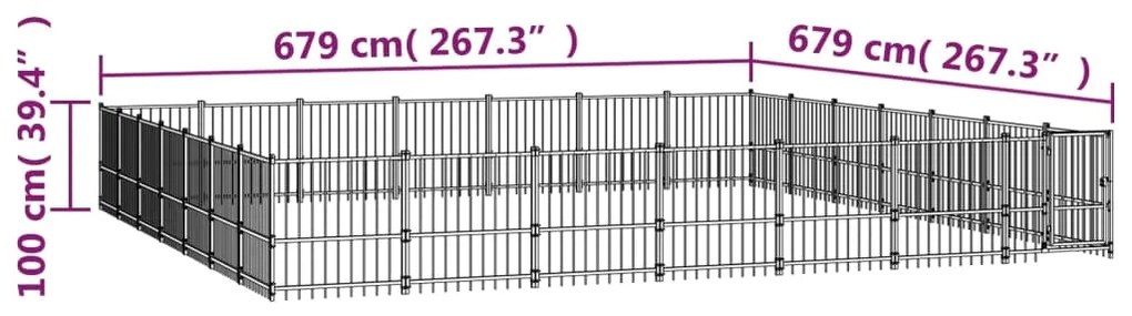 Canil de exterior 46,1 m² aço