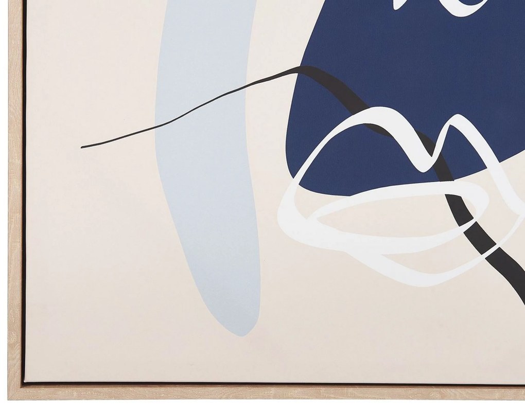 Quadro com abstração de face em azul e creme 63 x 93 cm OSTERIOLA Beliani