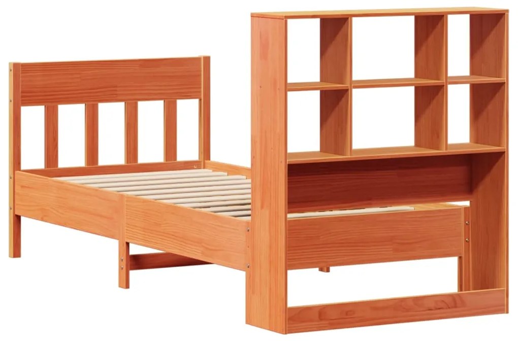 Cama sem colchão 90x200 cm pinho maciço castanho-mel