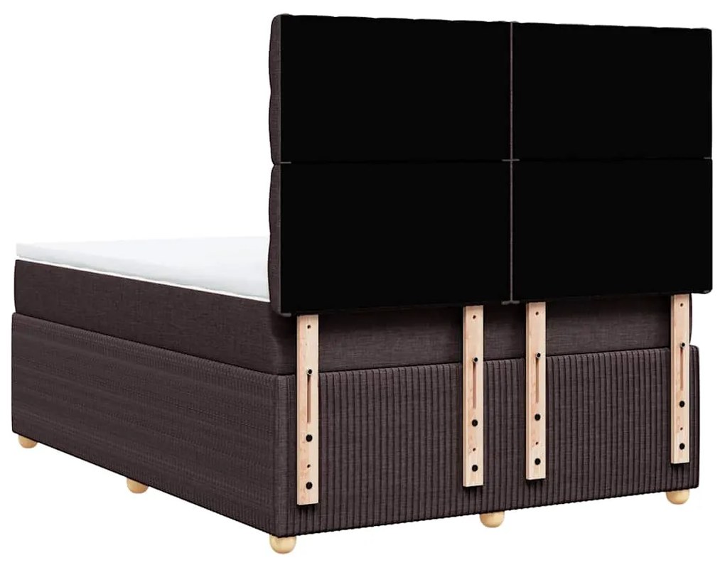 Cama com molas/colchão 160x200 cm tecido castanho-escuro
