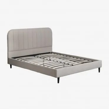 Cama Estofada Maialen Tecido Toupeira Claro & 150 X 200 Cm - Sklum