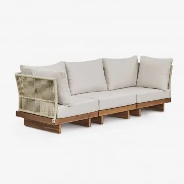 Sofá Modular Dailin De 3 Peças Com 2 Poltronas De Canto Em Madeira De Acácia Castanho Acácia - Sklum