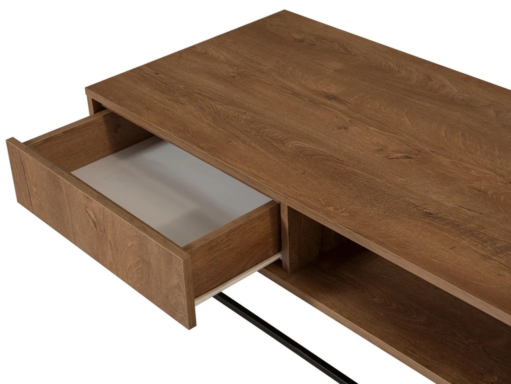 Mesa de Centro Dale – Nogueira/Preto – 120x43x60 cm