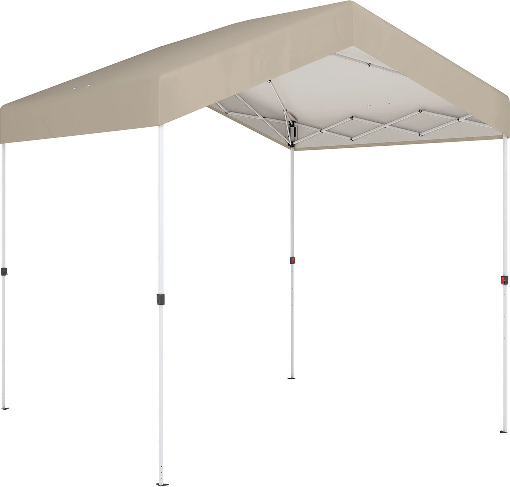 Outsunny Tenda Dobrável 2,4x2,4 m Pop-up UPF50+ Bloqueio Central Altura Ajustável Bolsa de Transporte Sacos de Areia Bege | Aosom Portugal