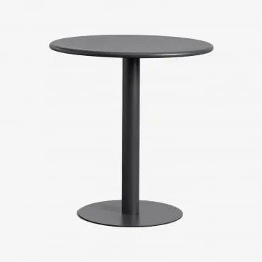 Mesa De Jardim Redonda Ø70 Cm Em Ferro Mizzi Cinza Grafito - Sklum