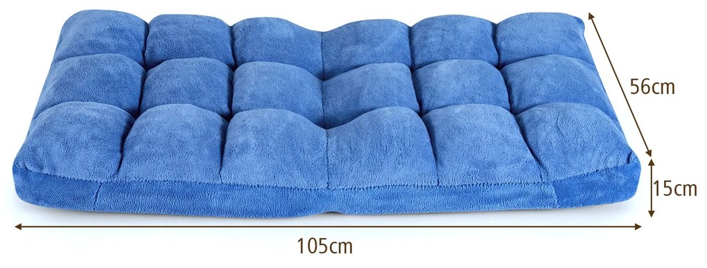 Sofá dobrável Encosto ajustável 14 Posições Sala Quarto Cadeira 105 x 56 x 15 cm Azul