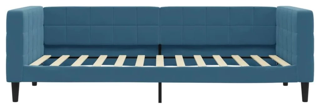 Sofá-cama com colchão 90x200 cm veludo azul