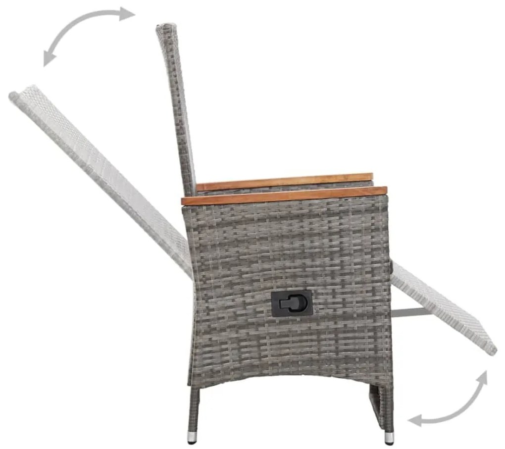 5 pcs conjunto de jantar para jardim cinzento