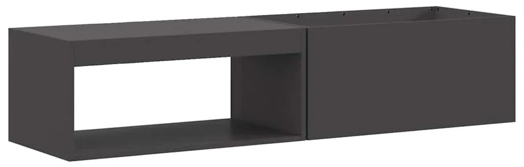 Fogueira vidaXL com Armazenamento de Lenha Preto 160x45x35 cm Aço