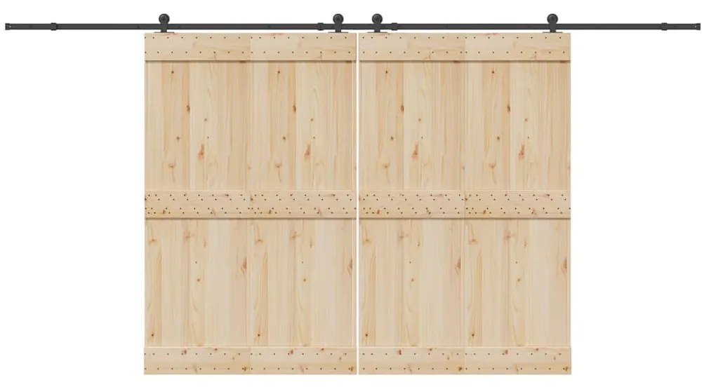 Kit de ferragens para porta deslizante 427 cm aço preto