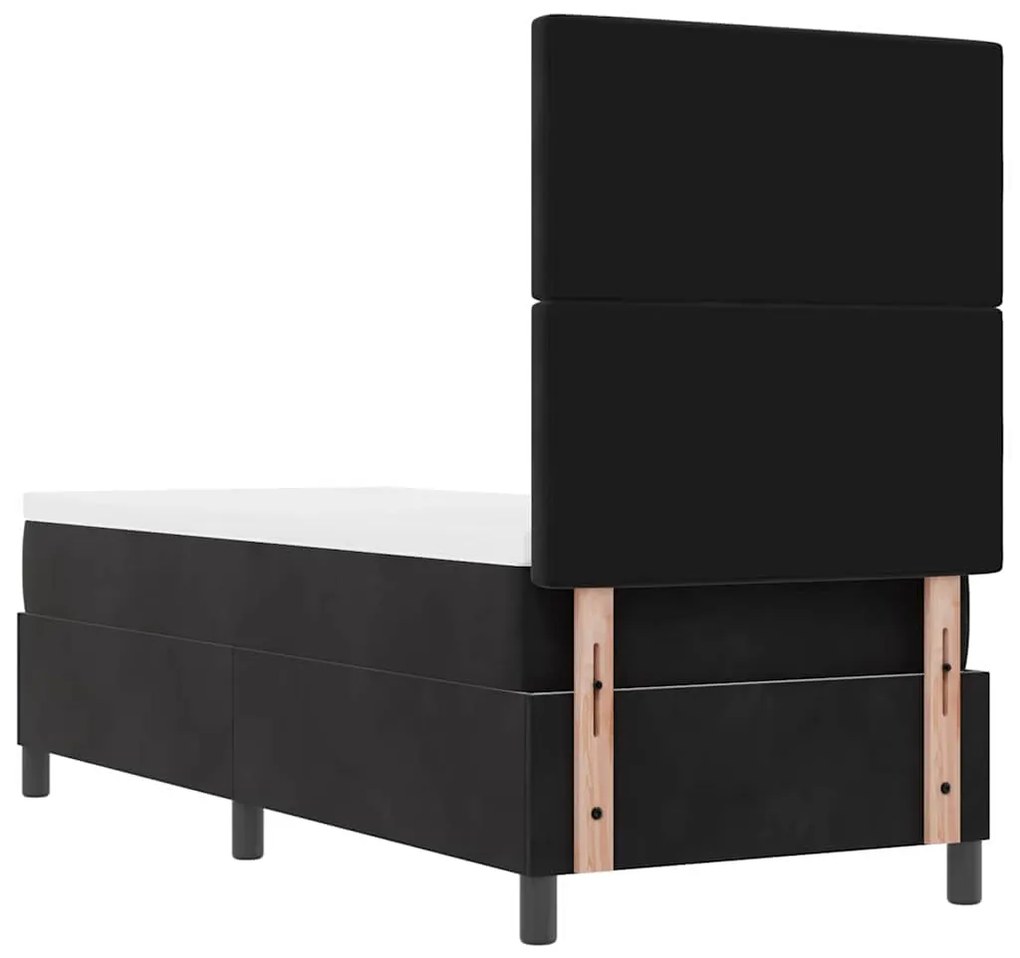 Cama com Estrado vidaXL com Colchão e LED Preto 80x200 cm Veludo