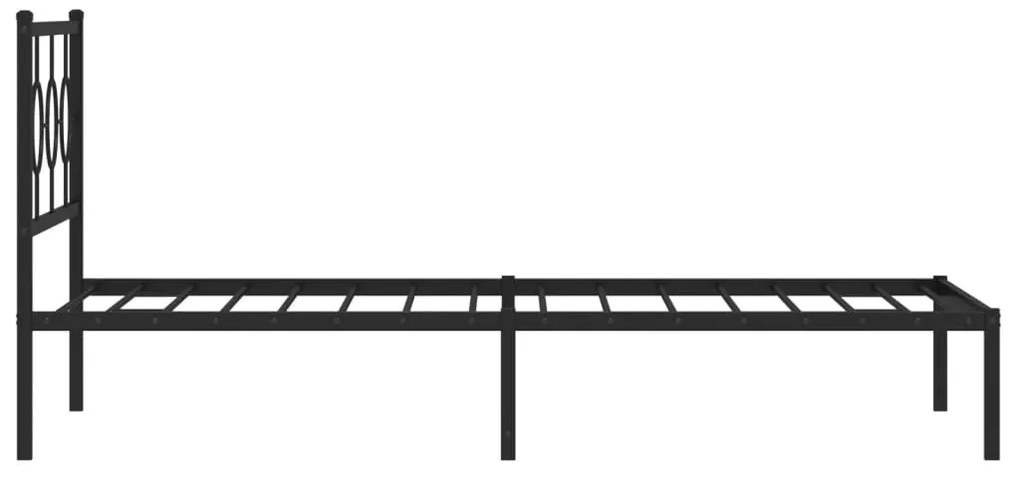 Estrutura de cama com cabeceira 107x203 cm metal preto
