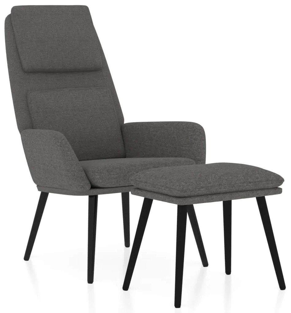 Poltrona Gale de Descanso com Apoio de Pés - Cinzento Claro - Design N