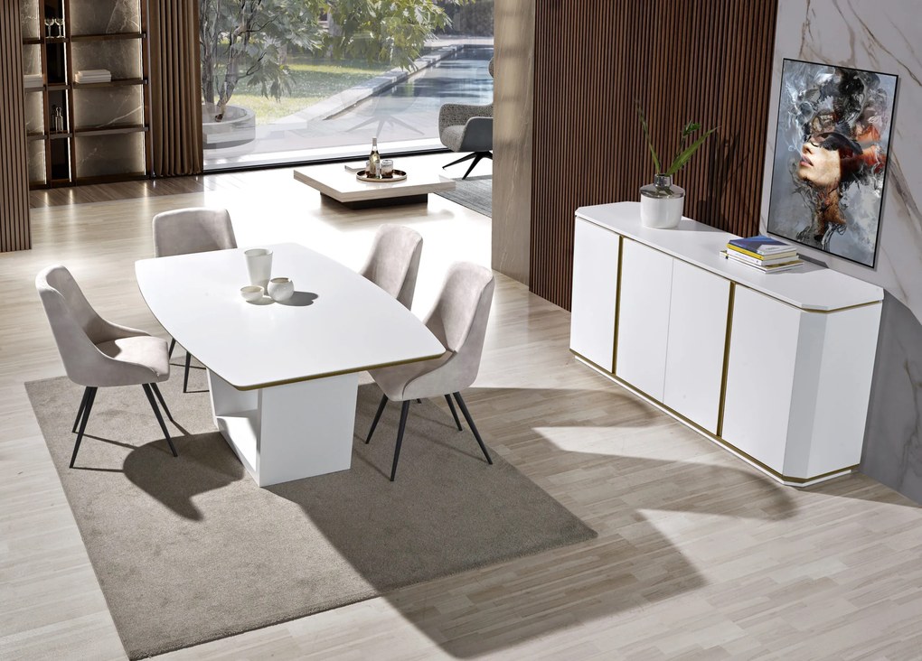 Sala de Jantar Santiago (Aparador + Mesa + 6 Cadeiras)