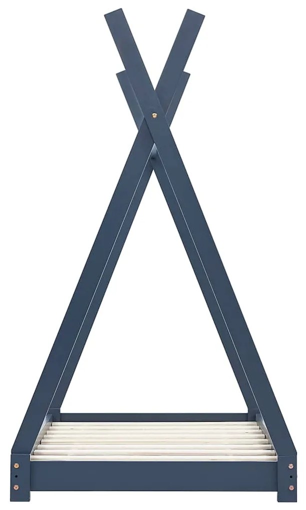Estrutura de cama para crianças 90x200 cm pinho maciço cinzento