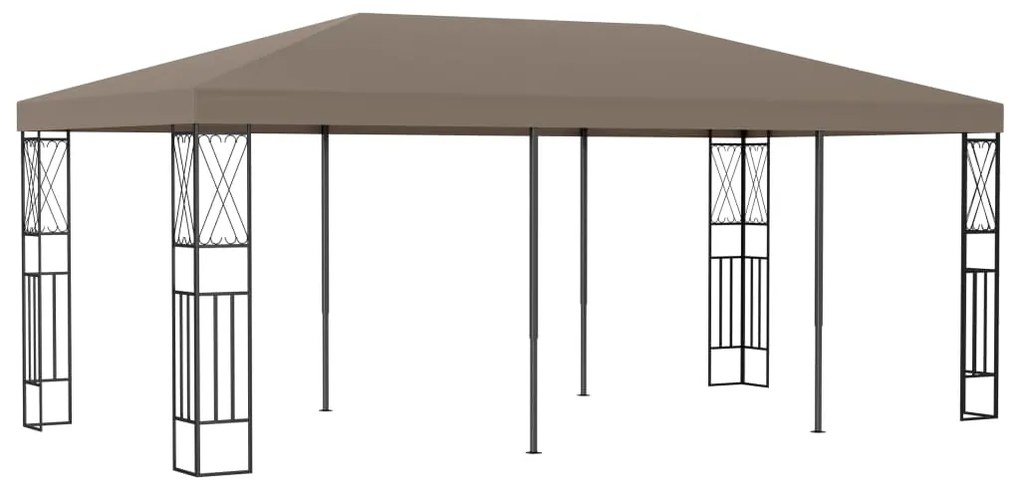 Gazebo 6x3 m tecido cinzento-acastanhado