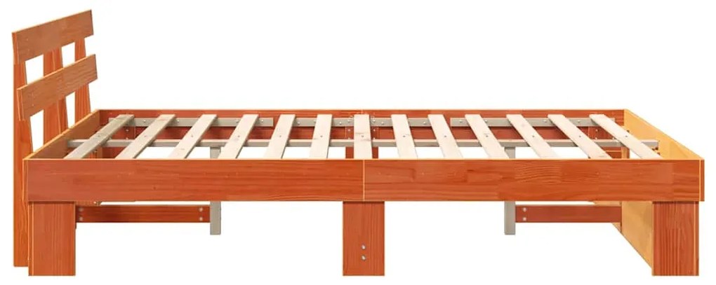Estrutura da Cama Castanho-mel 160 x 200 cm Madeira de Pinheiro