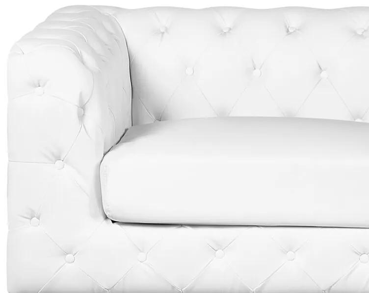 Conjunto de sofás com 5 lugares em pele sintética branca VISSLAND Beliani